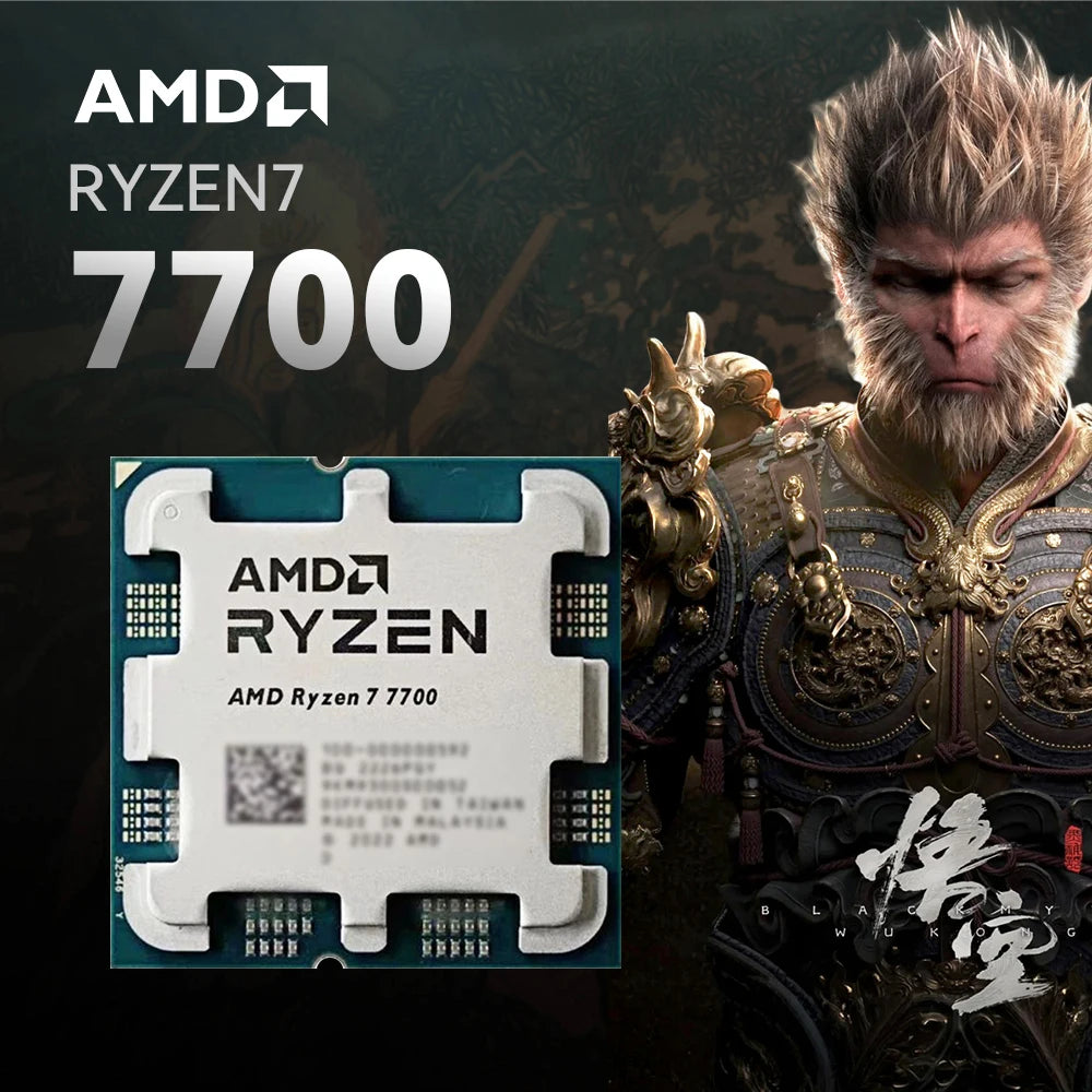 AMD R 7 7700 Gaming CPU L2+L3 Cache 40MB Zen 4 8core 16 thread AM5 65W TSMC 5nm FinFET PCIe 5.0 AMD Radeon™Graphics