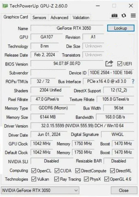 PCWINMAX New Geforce RTX 3050 6GB GDDR6 96Bit Gaming GPU Low Profile Graphics Card Video Card for Desktop PC