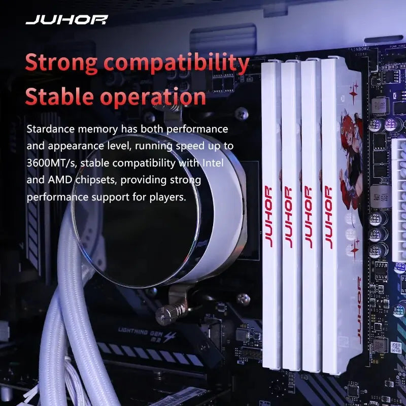 JUHOR Memoria Ram DDR4 (8GX2)3200MHz (16GX2)3200MHz 3600MHz 8GB 16GB Desktop Computer Gaming Dual Channel Memory