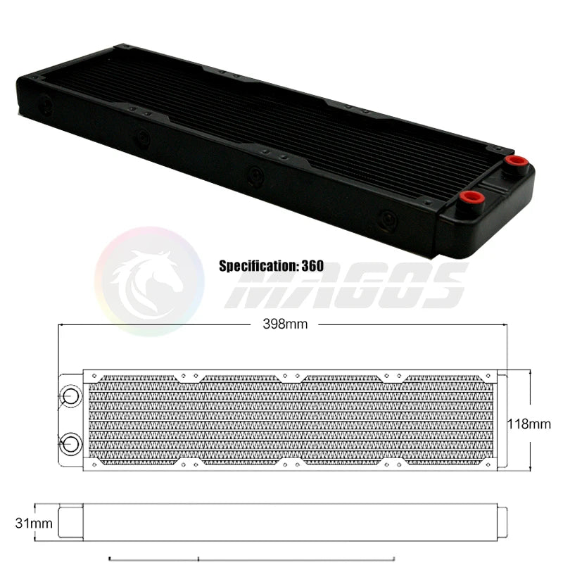 PC Water Cooling Radiator Aluminum For CPU GPU RAM Heatsink Exchanger Fan Cooler 60/80/90/120/240/360mm Black/White