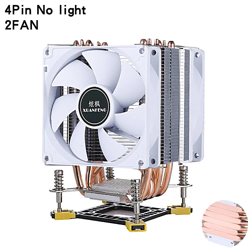 Efficient PC Cooling Fan 2/4/6 Heat Pipe CPU Cooler Processor Installing LGA775 115x 1200 1700 1366 1356 i3 i5 i7 PWM Air-cooled