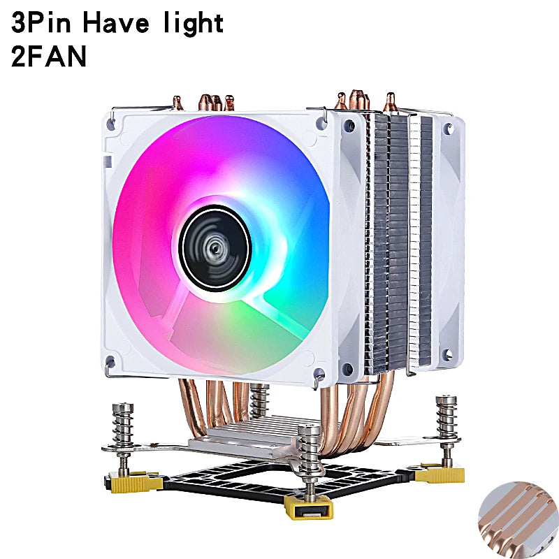 Efficient PC Cooling Fan 2/4/6 Heat Pipe CPU Cooler Processor Installing LGA775 115x 1200 1700 1366 1356 i3 i5 i7 PWM Air-cooled