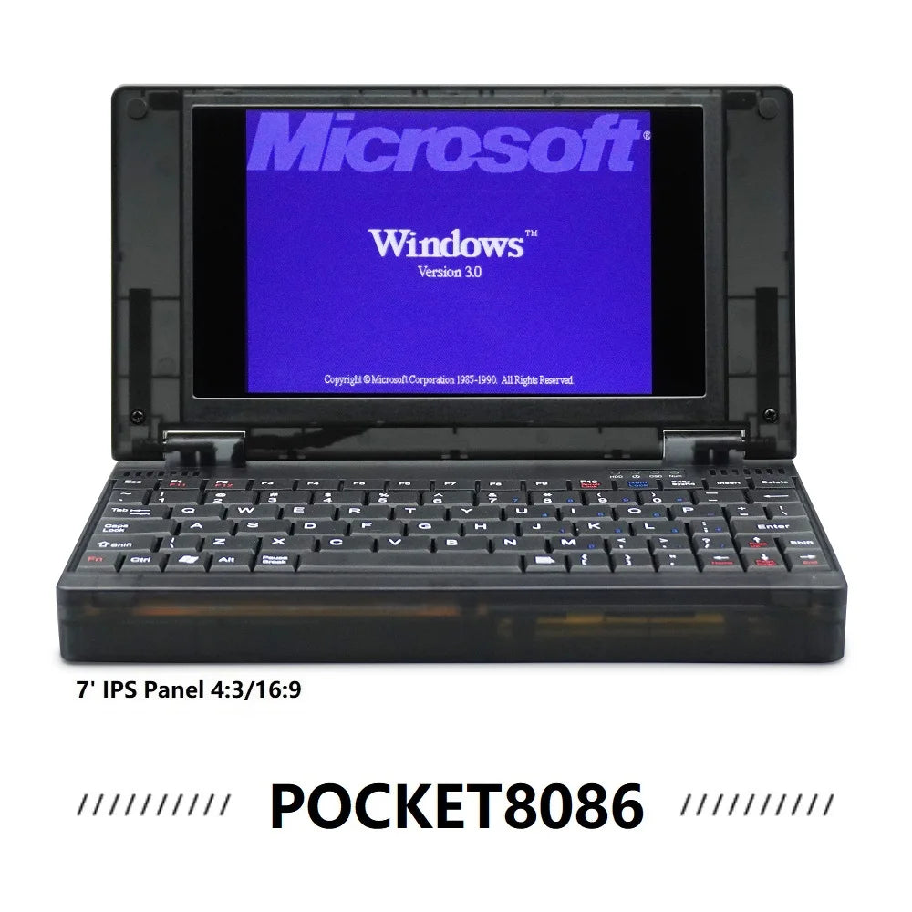 Pocket8086 Retro DOS Computer Windows3.0 8086 CPU Black