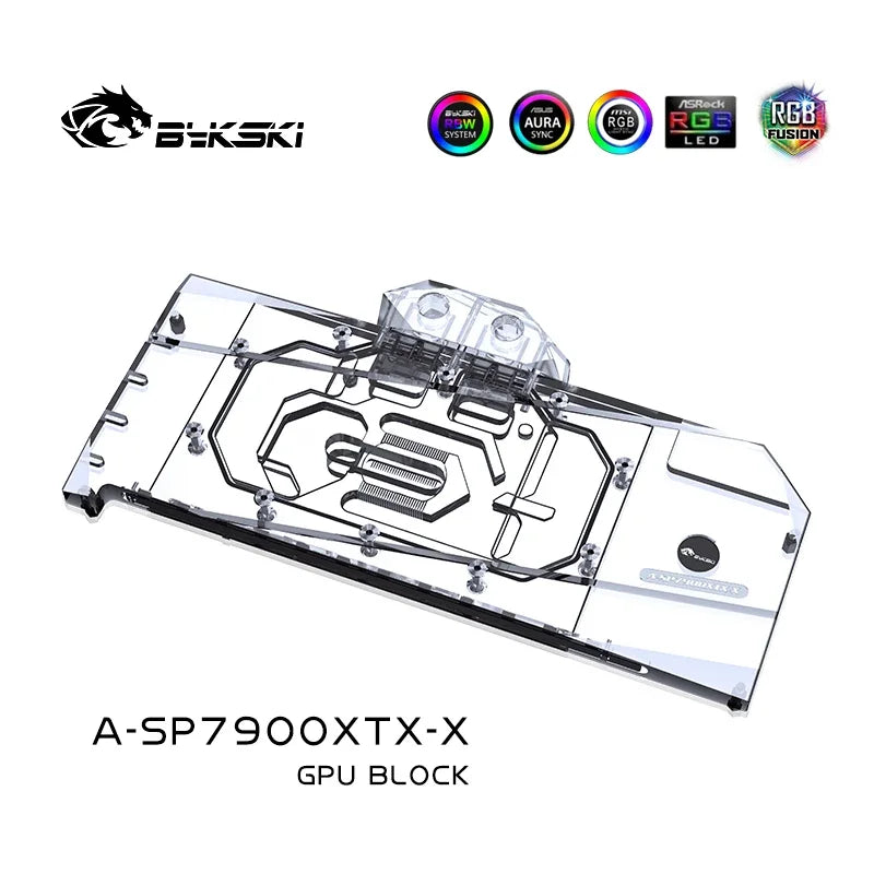 Bykski A-SP7900XTX-X GPU Block Use for Sapphire Radeon RX 7900 XTX Pulse /Nitro + Video Card Water Cooling / Full Cover Radiator