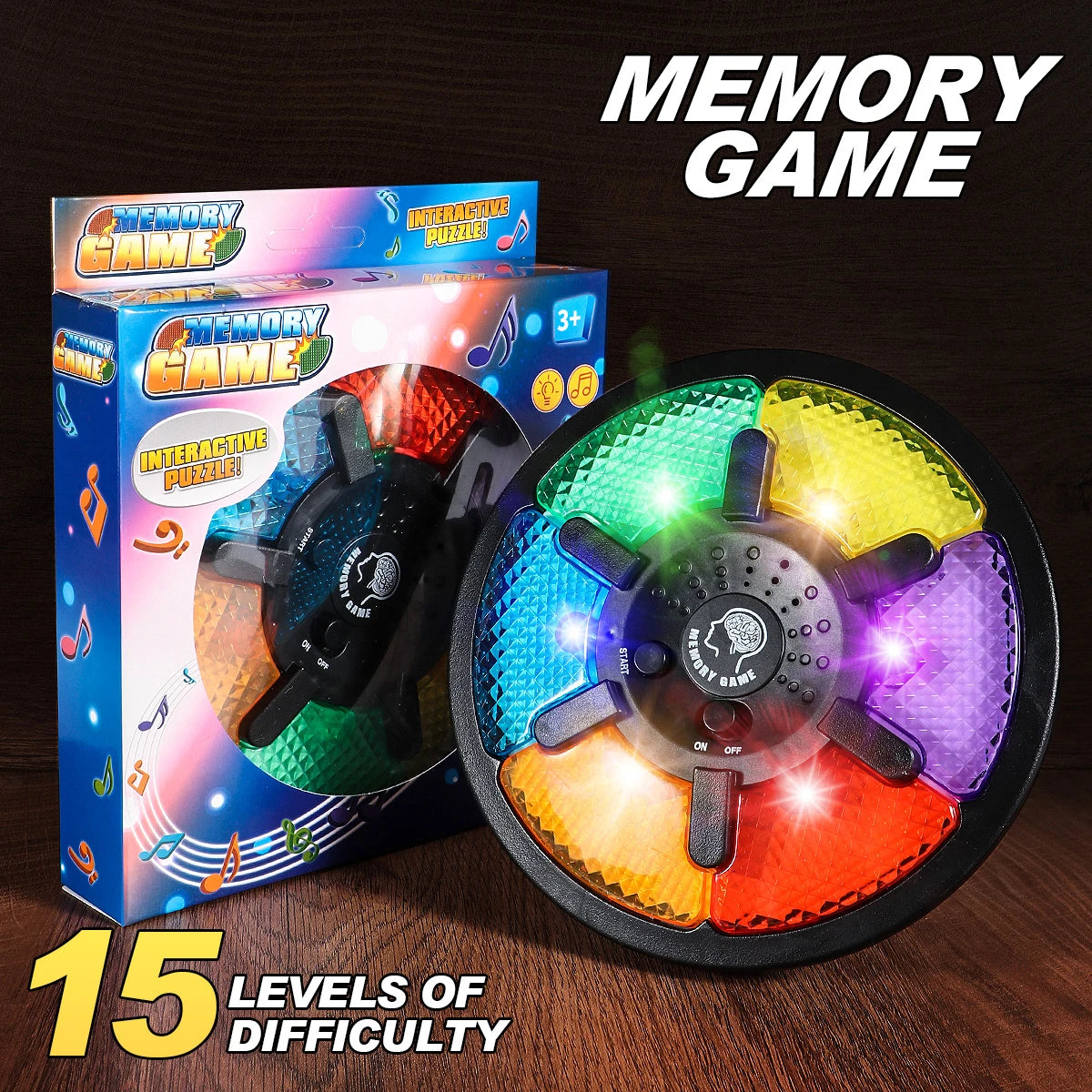 Memory Game Machine Handheld Electronic Memory Game with Light and Sound Puzzle Creative Interactive Game Toy Memory Training