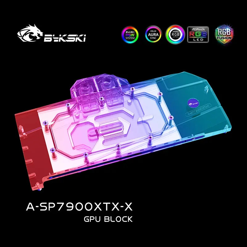Bykski A-SP7900XTX-X GPU Block Use for Sapphire Radeon RX 7900 XTX Pulse /Nitro + Video Card Water Cooling / Full Cover Radiator