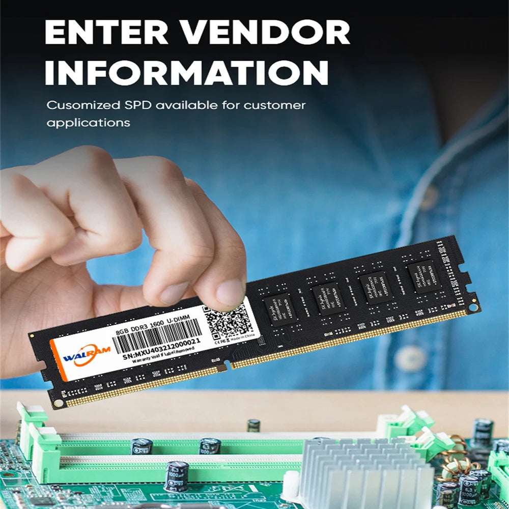 Walram Memory Ram DDR3 8GB 16GB 3200 2666 2400 1333 1600 MHZ 240Pin Non-ECC UDIMM PC3-12800 PC Desktop DDR4 Computer Memoria RAM