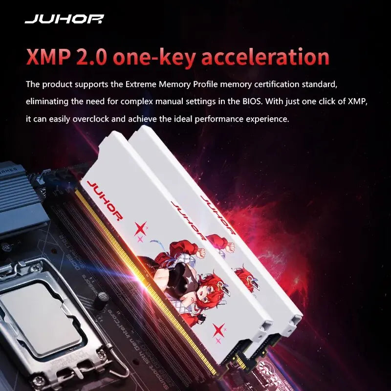JUHOR Memoria Ram DDR4 (8GX2)3200MHz (16GX2)3200MHz 3600MHz 8GB 16GB Desktop Computer Gaming Dual Channel Memory