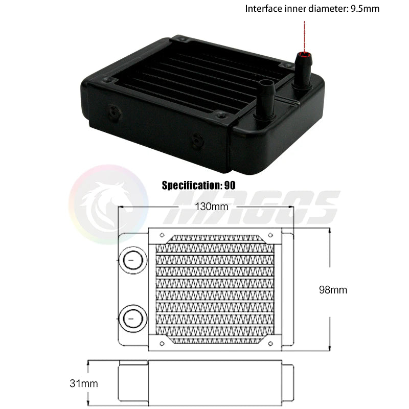 PC Water Cooling Radiator Aluminum For CPU GPU RAM Heatsink Exchanger Fan Cooler 60/80/90/120/240/360mm Black/White
