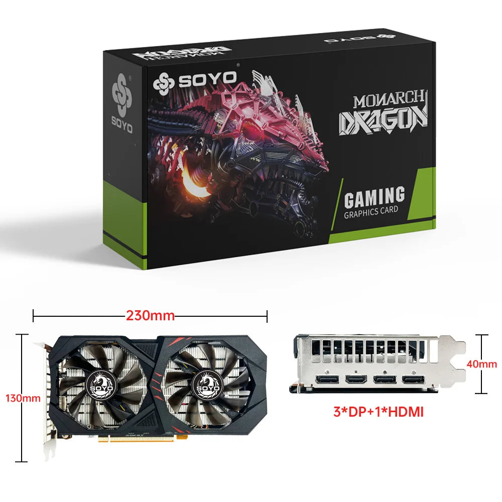 SOYO AMD RX6600M 8GB Graphics Card GDDR6 128Bit 8Pin Radeon GPU RX 6600M Desktop Computer Components PC Gaming Video Cards