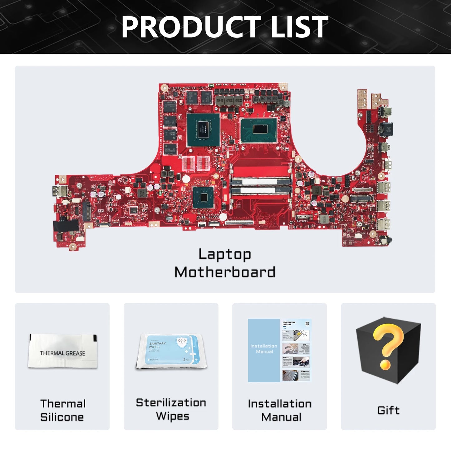 GL704GM Mainboard For ASUS ROG Strix GL704GV GL704G S7C GL704 S7BS S7CM Laptop Motherboard I5-8300H i7-8750H CPU GTX1060-V6G