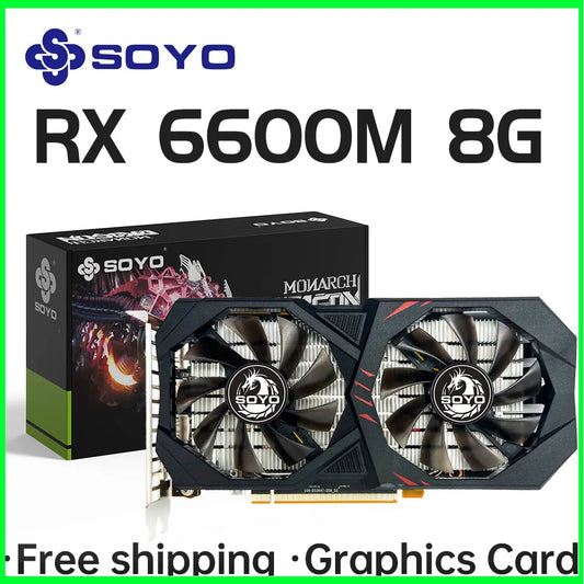 SOYO AMD RX6600M 8GB Graphics Card GDDR6 128Bit 8Pin Radeon GPU RX 6600M Desktop Computer Components PC Gaming Video Cards