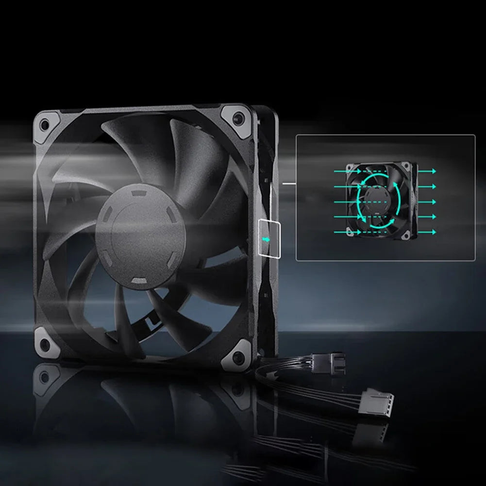CPU Cooler 140mm Chassis Radiator 4-Pin PWM Silent Cooling Fan 1800RPM with Hydraulic Bearing for Computer Cases Cooling
