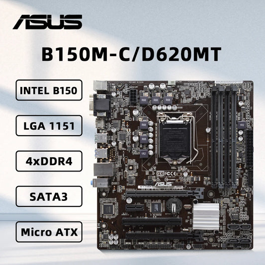 ASUS B150M-C/D620MT Motherboard Support i7-7700K i7-6700K i5-7600K i5-6600K 6500 i3-7350K CPU 4×DDR4 64GB HDMI PCIe 3.0 mATX