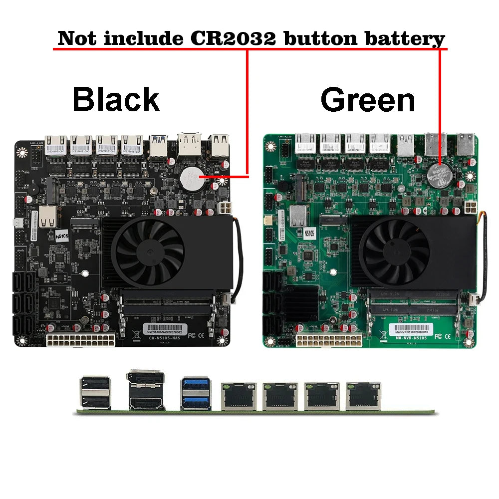 N5105 Industrial Motherboard NAS Motherboards 4 Cores 4 Threads Low Power Processor 4x2.5G I225 Network 2 M.2 Slot 6xSATA DP HD