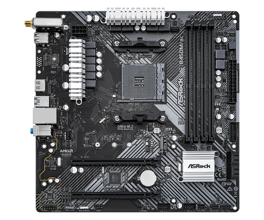 B450 B450M Motherboard ASRock B450M/ac R2.0 Motherboard Socket AM4 support Ryzen 5 5600 4300G 1600 DDR4 PCI-E 3.0  Micro ATX