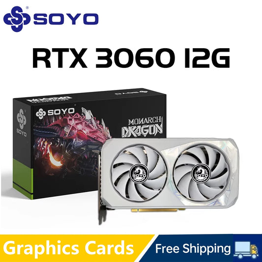 SOYO Graphics Cards GeForce RTX 3060 12GB NVIDIA GPU GDDR6 192bit 8Pin PCI-E 4.0 x16 rtx3060 12gb Suitable for gaming and office