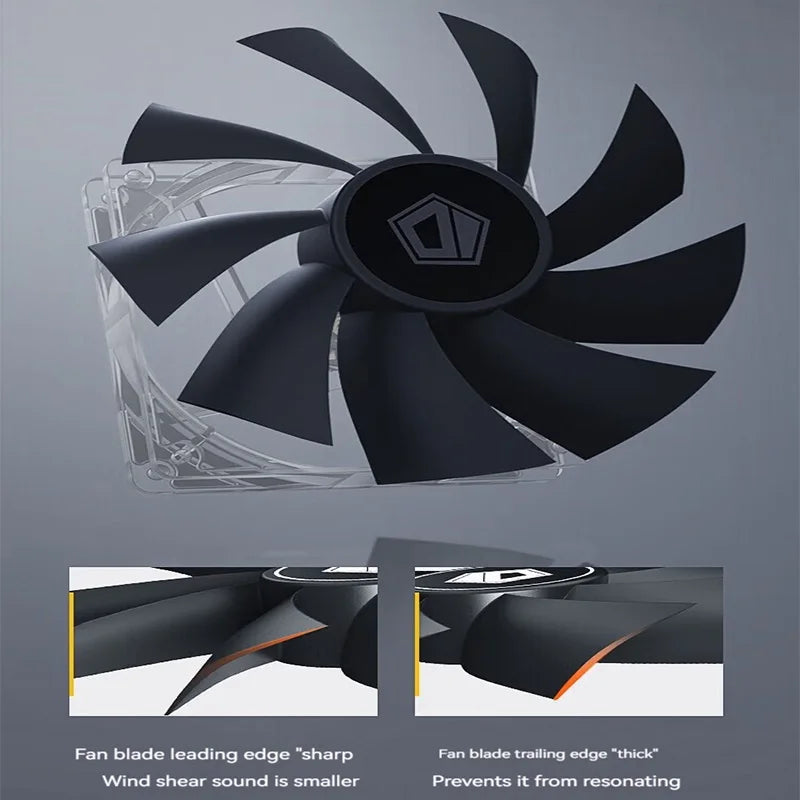 ID-COOLING XF-120-K PWM PC Case Fan 120mm CPU Cooling Fan Cooler Speed Control Silent Fan Hydraulic for Computer Case