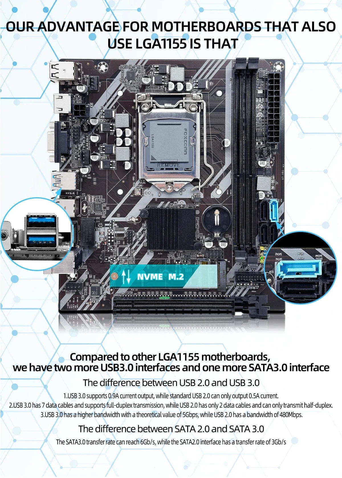 ZSUS B75 Motherboard LGA 1155 Desktop Motherboards Support DDR3 RAM With NVME M.2 Interface USB3.0 SATA3.0