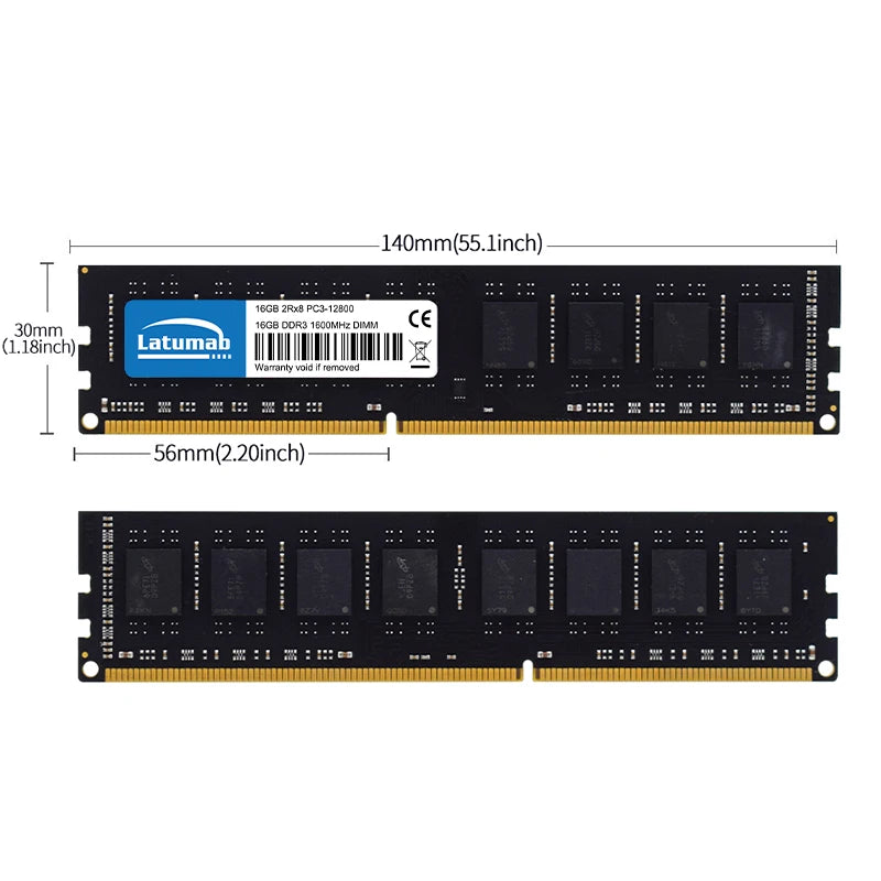 Latumab Memoria RAM DDR3 16GB 1600MHz PC3-12800 for AMD CPU Motherboard DIMM 240pin 1.5V PC Memory Ram Module